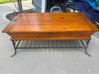 Matching Wood and Metal Coffee Table and Side Table with Storage