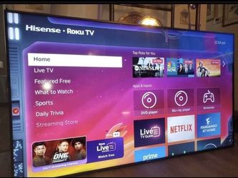 58" Hisiense Roku Smart Tv 4k Great Condition.  Great Quality Pic No Scratch Has No Legs It Was Mounted 