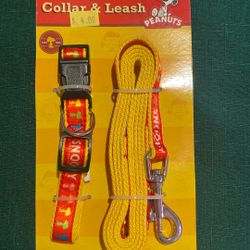 Snoopy Collar And Leash Brand New