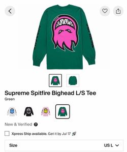 Supreme Spitfire Bighead Long Sleeve (Sz Large)