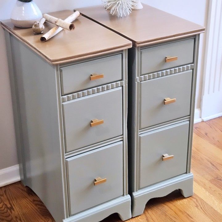 Set Of Sage Green Nightstands