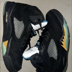 Jordan Retro 5 “ Black Aqua “ Size 10.5 Mens 