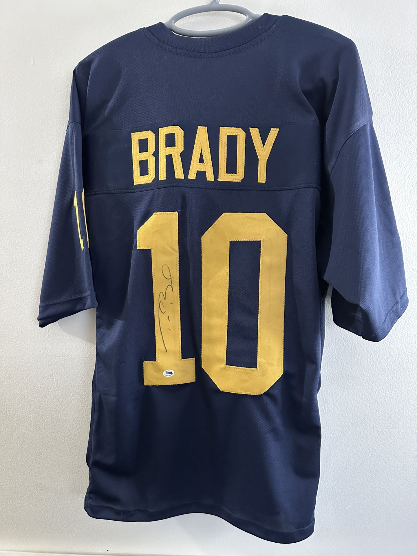 TOM BRADY SIGNED MICHIGAN WOLVERINES CUSTOM AUTOGRAPHED JERSEY W/COA - XL - 564