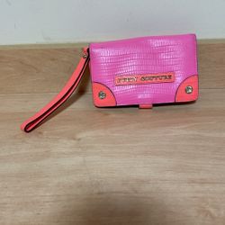 Juicy Couture Pink And Orange Small Iphone Wallet Wristlet