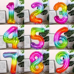 Rainbow Jelly 40” Number Digit Balloon