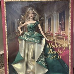 2011 Holiday Barbie Collector Doll NRFB Green and Golden Gown
