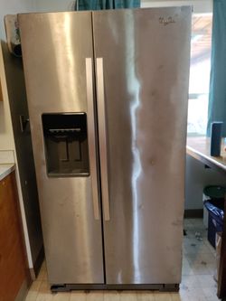 Whirlpool stainless side by side refrigerator