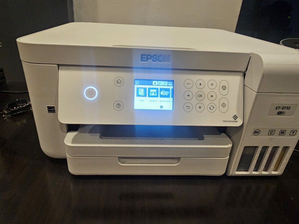 Epson Ecotank Et-3710 Wireless Color Inkjet All-in-One Supertank Printer, White