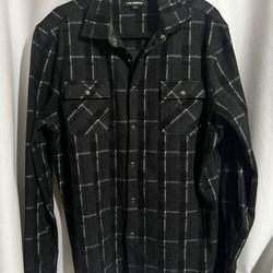 Karl Lagerfeld Long Sleeve Check Pattern Shirt Jacket