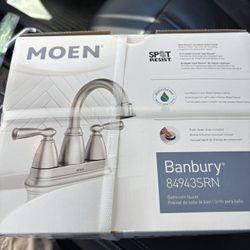 Banbury 4 in. Centerset Double Handle Bathroom Faucet in Brushed Nickel