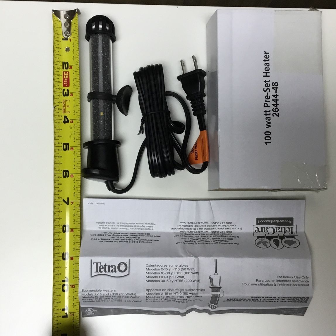 100 Watt Pre-set Aquarium, Fish Tank Heater, Model 26444-48, New, Never Used, Tetra Care,