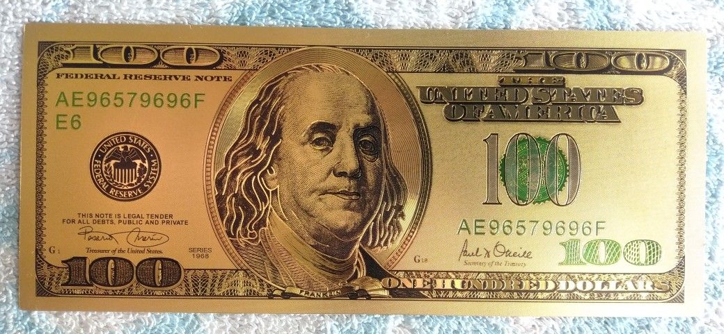 Gold $100.00 Bill
