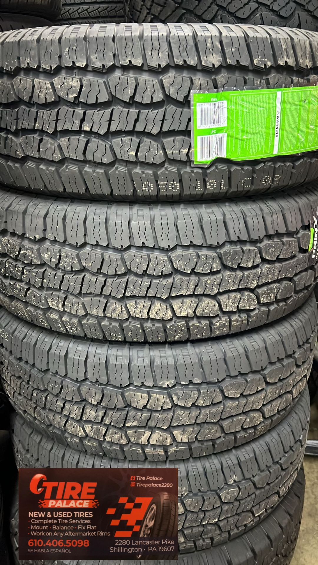 New tires 245/65/17 all terrain mount & balance recycling included $556