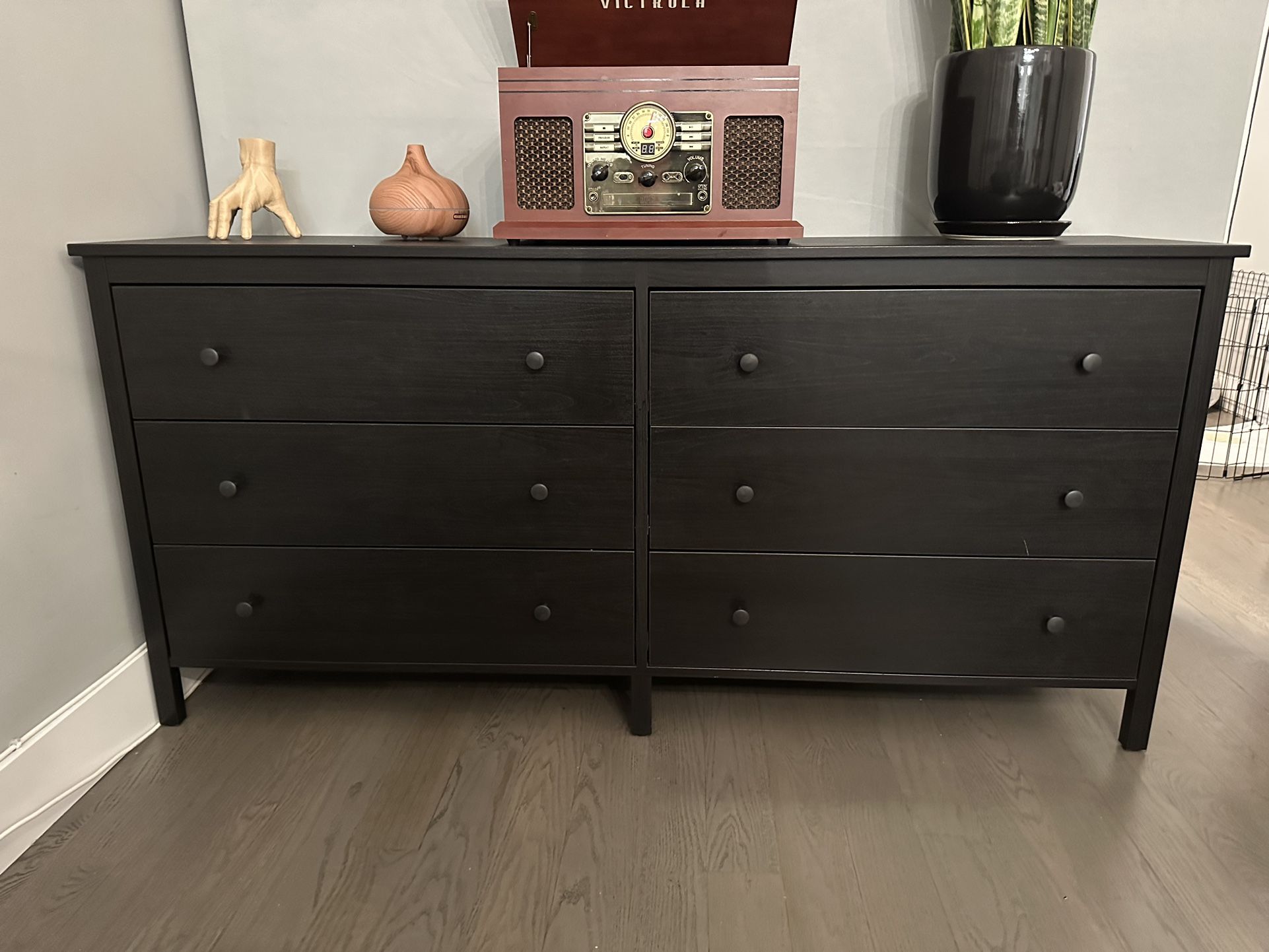 IKEA Dresser 6-drawers Black/brown
