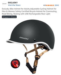 Exclusky Adult Bike Helmet with Rear Light