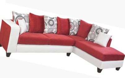 Red and white luxury sectional! Other couch deals here