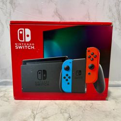 New/Sealed Nintendo Switch Console Bundle with Neon Blue & Red Joy-Con.