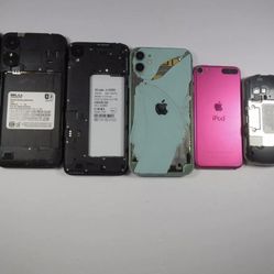 Phone lot : 6 phones for salvage, parts, or anything else, IPhone , TLc , LG and more , Telefono deslaquedo  
