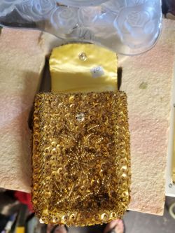 Vintage Gold sequins cigarettes case