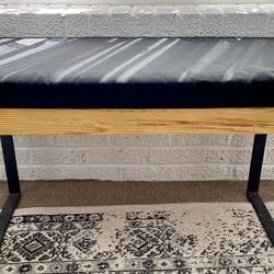 Wood/Metal Handmade Bench with Cushion