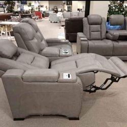 The Man-Den Gray Power Reclining Sofa And Loveseat
Ashley Furniture$10 Down Payment And Financing Available