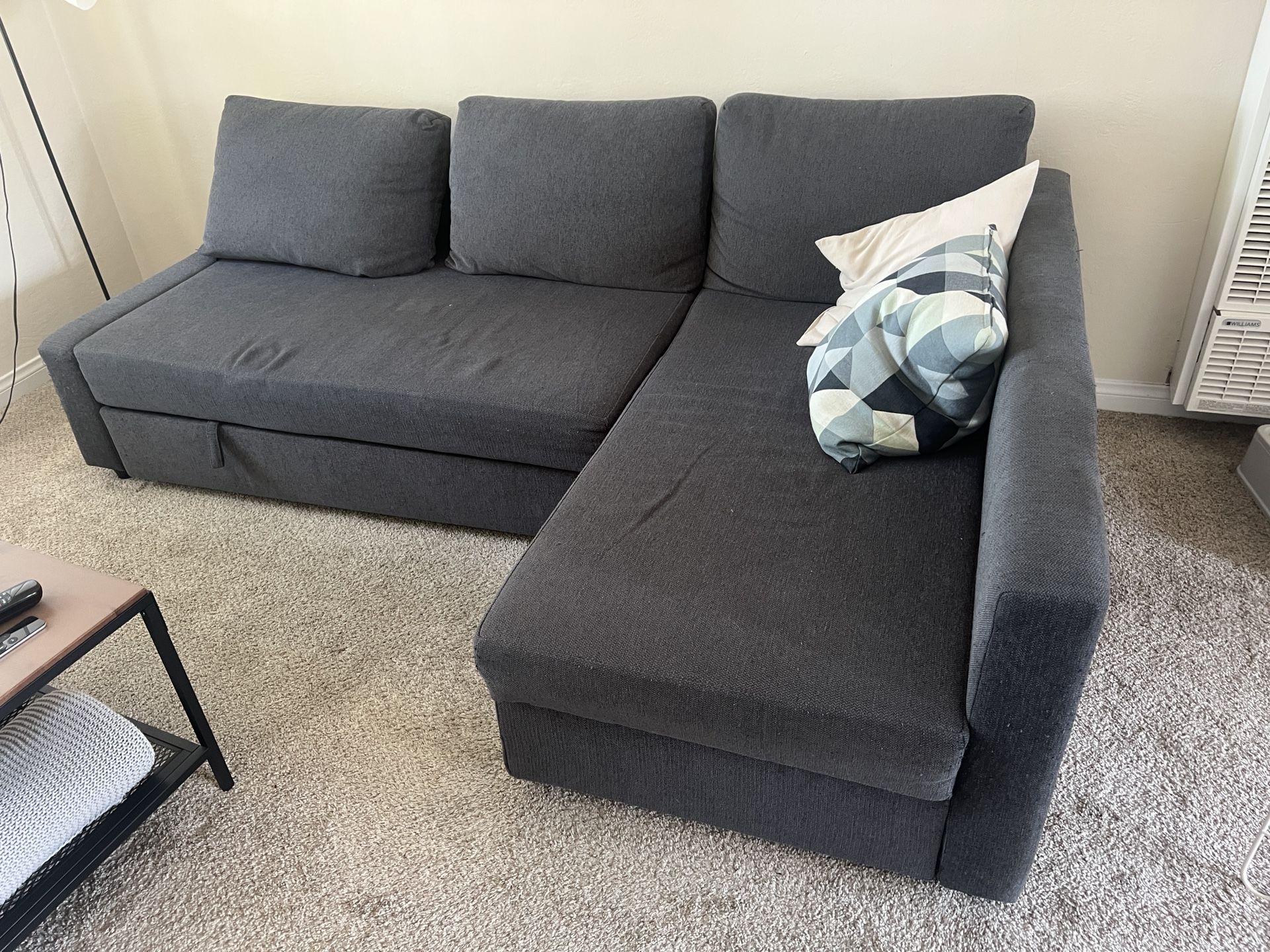 Dark gray sleeper sofa