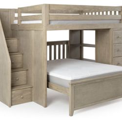 L-shaped Bunk Beds With Storage And Stairs And Dresser