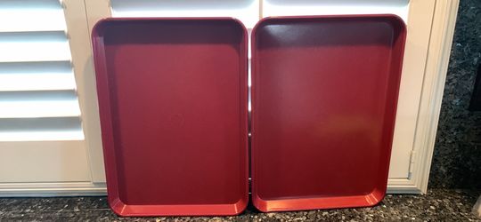 2 solid and lightly used cookie sheets
