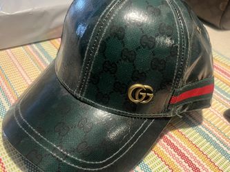 Green Leather Gucci Hat 🧢 New In Box 🎅🏾 200$