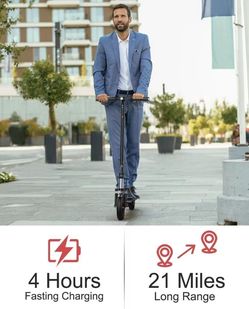 Electric Scooter for Adults 350W Motor Up to 19 MPH 21 Miles Range 8.5" Tires Ultralight Foldable E-Scooter 350lbs Load Smart App Control Commuting Sc