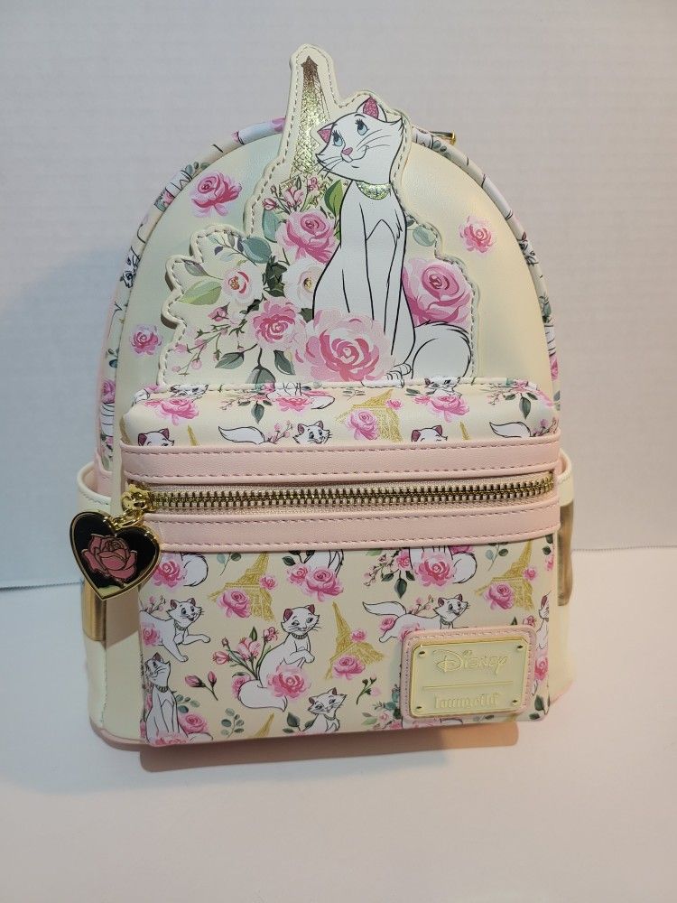 Loungefly Aristocats Duchess in Paris Floral AOP Mini Backpack (Exclusive)