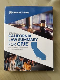 UWorld RxPrep California Law Summary for CPJE 8th Edition