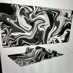Marbled Design Fluid Pattern Gaming Mouse Pad Extended Mouse Pad Laptop Computer Desk Mat for Desktop Desk Protector Mat Office Desk Accessories Gifts