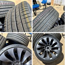 FREE INSTALLATION  4 2025 Tesla 21" Wheels Tires Genuine OEM Model Y Performance PIRELLI TIRES 100%
