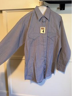 Men's Ely Cattleman Long Sleeve Chambray Western Snap Shirt  Cowboy -  Size M Medium