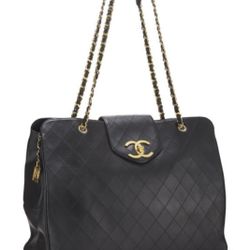 Vintage Chanel black calfskin SUPERMODEL