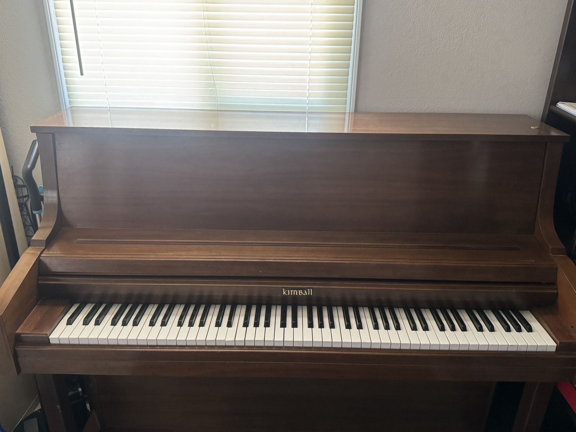 Upright Kimball Piano Satin Walnut 