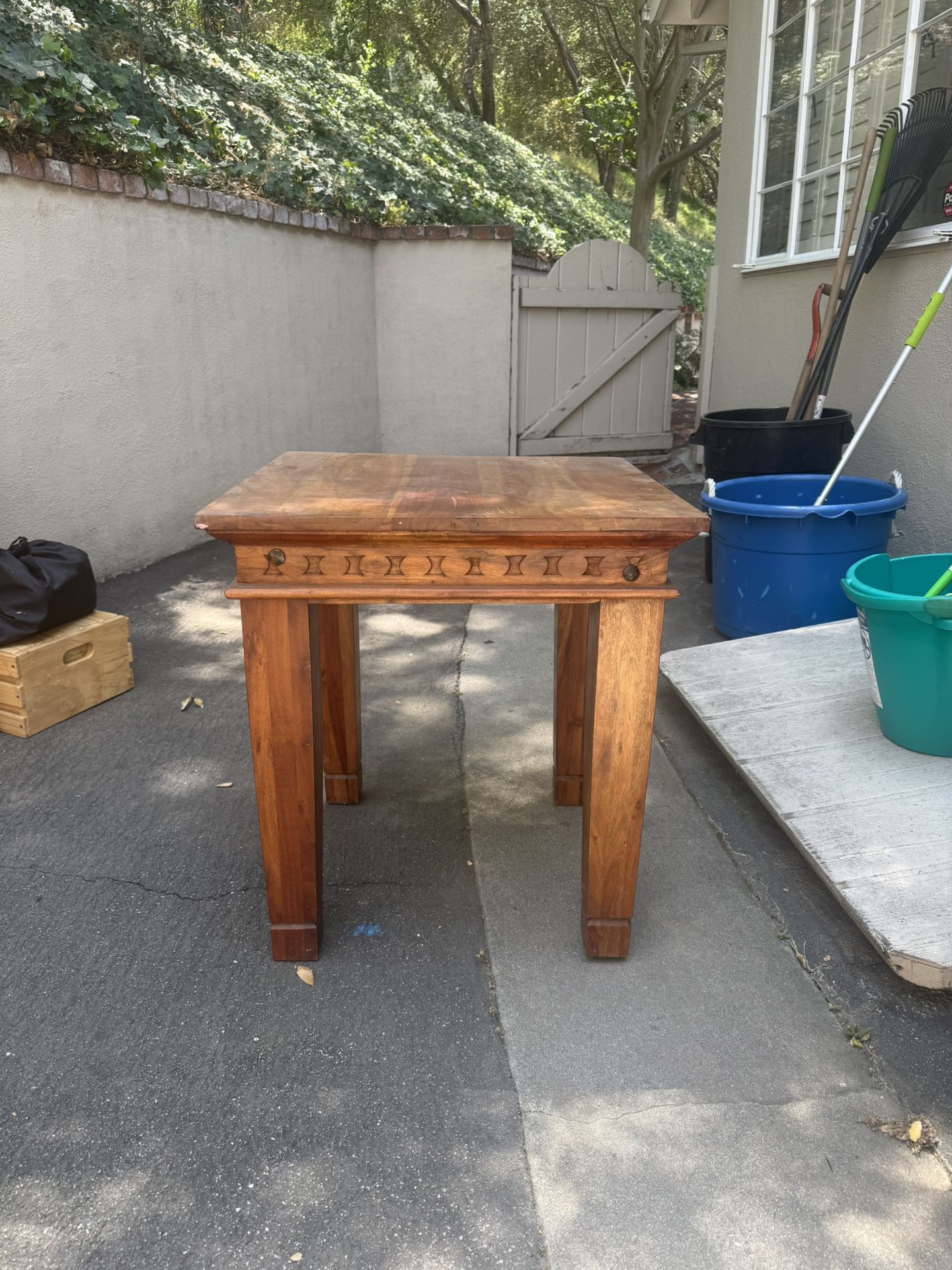 2 Redwood end tables - FREE