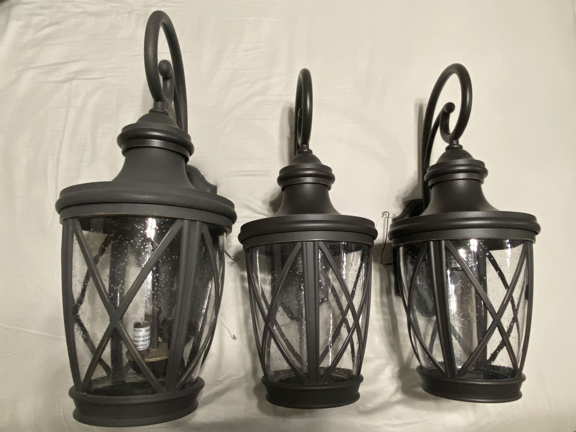 3 Exterior Lights allen + roth Castine Bronze Lights $30 Each