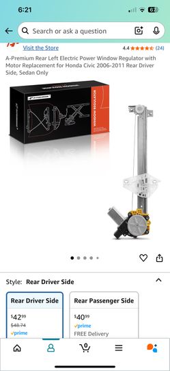 Rear Left Window Regulator For Honda Models