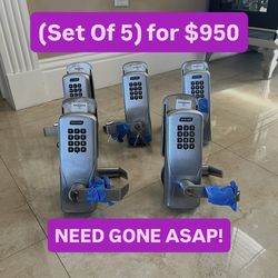 100% Working Heavy Duty Stainless Steel Lockset With Keypad (Set Of 5)