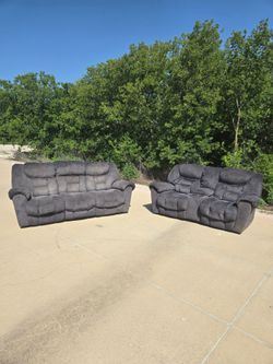 Gray Sofa Reclining Set