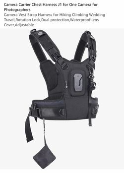 Camera Vest Strap Harness for Hiking Climbing Wedding Travel,Rotation Lock,Dual protection,Waterproof lens Cover,Adjustable
