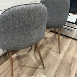 Set Of Two Gray Chairs 