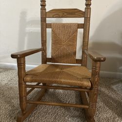 Cracker Barrel Hardwood Woven Child Rocking Chair