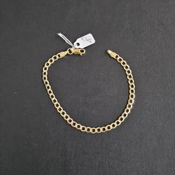 14k Gold Two Tone Bracelet 7 Inch