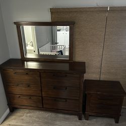 Dresser Vanity + Bedside Drawer Combo