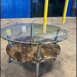 Modern Glass & Marble Coffee Table