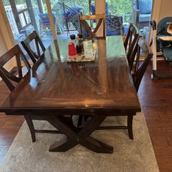 Dining Table Extended With 6 Chairs 
