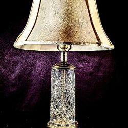 Antique Cut Glass Crystal Cylinder AMERICAN BRILLIANT Period Lamp 